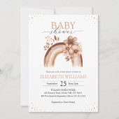 Invitation Baby shower arc-en-ciel rustique neutre Boho aquar (Devant)