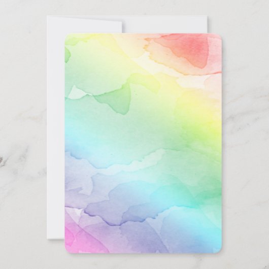 Invitation Baby shower arc-en-ciel Script bébé (Dos)