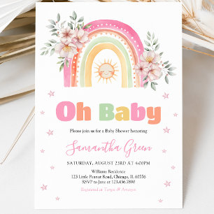 Invitation Baby Shower Arc-en-Ciel Sunshine