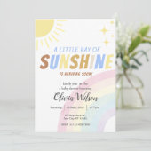 Invitation Baby shower arc-en-ciel Sunshine Boho (Debout devant)
