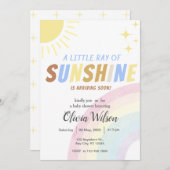 Invitation Baby shower arc-en-ciel Sunshine Boho (Devant / Derrière)