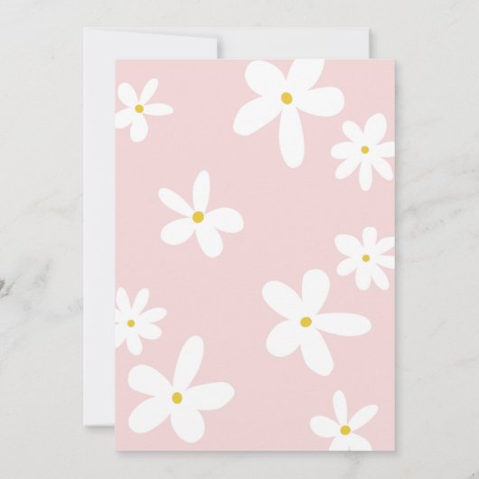 Invitation Baby shower arc-en-ciel super Retro Daisies (Dos)