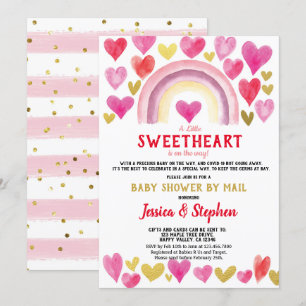 Invitation Baby shower Arc-en-ciel Sweethee par aquarelle
