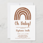Invitation Baby shower arc-en-ciel Terracotta (Devant)