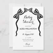 Invitation Baby shower arc-en- noir et blanc à cravate douce (Devant)