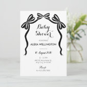 Invitation Baby shower arc-en- noir et blanc à cravate douce (Debout devant)