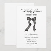 Invitation Baby shower arc noir et blanc (Devant / Derrière)