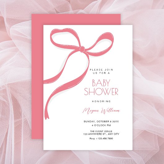 Invitation Baby shower arc rose