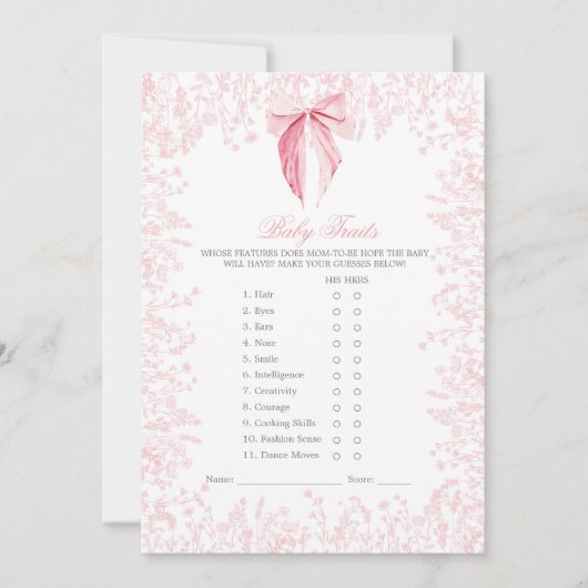 Invitation baby shower arc rose (Devant)