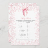 Invitation baby shower arc rose (Devant / Derrière)