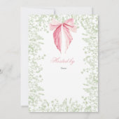 Invitation Baby shower arc rose et vert (Dos)