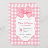 Invitation baby shower arc rose pastel (Devant / Derrière)
