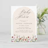 Invitation Baby shower Arch & Fleurs sauvages (Debout devant)