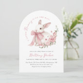 Invitation Baby shower Arch Little Bunny (Debout devant)