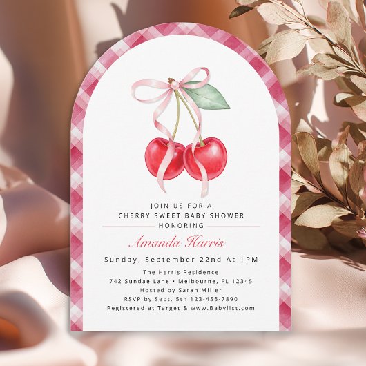 Invitation Baby shower Arche Sucrée Cherry