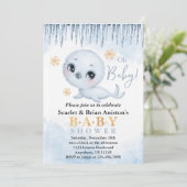 Invitation Baby shower arctique du phoque polaire (Debout devant)