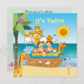Invitation Baby shower Ark Twins (Devant / Derrière)