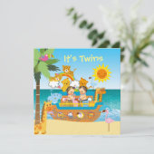 Invitation Baby shower Ark Twins (Debout devant)