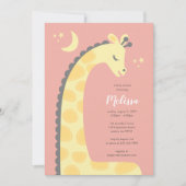 Invitation Baby shower Arrière - plan Giraffe rose (Devant)