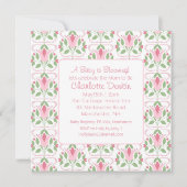 Invitation Baby shower Art déco rose (Devant)