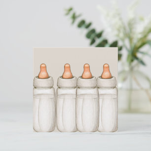 Invitation Baby shower artisanal - Bouteilles pour