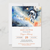 Invitation Baby shower astronaute spatial modèle (Devant)