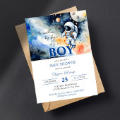 Invitation Baby shower astronaute spatial modèle