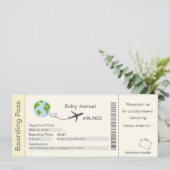 Invitation baby shower, Attente aventure, Voyage (Debout devant)