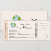 Invitation baby shower, Attente aventure, Voyage (Devant / Derrière)