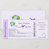 Invitation baby shower, Attente aventure, Voyage (Devant / Derrière)