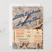 Invitation Baby shower - Atterrissage de Little Explorer bien (Devant)