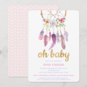 Invitation Baby Shower Attrape-Rêves Bohème Chic (Devant / Derrière)