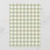 Invitation Baby-Shower au Carreaux Vert Sauge (Dos)