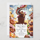 Invitation Baby shower au chocolat Boho (Devant)