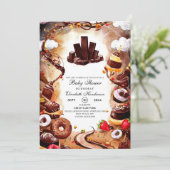 Invitation Baby shower au chocolat Pastel (Debout devant)