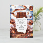 Invitation Baby shower au chocolat simple (Debout devant)