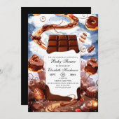 Invitation Baby shower au chocolat simple (Devant / Derrière)