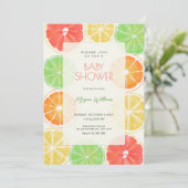 Invitation Baby shower au citron coloré (Debout devant)