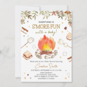 Invitation Baby Shower au feu de camp S'more (Devant)