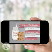 Invitation Baby shower au lait et aux biscuits - Pink Striped