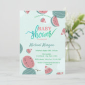 Invitation Baby Shower au thème de pastèque adorable (Debout devant)