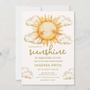 Invitation Baby Shower au Thème Soleil Genre-Neutre