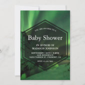 Invitation Baby shower aurora Glacier Northern Lights (Devant)