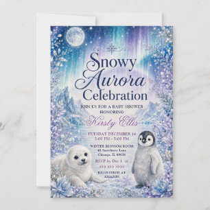 Invitation Baby Shower Aurore Enneigée