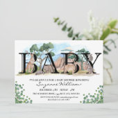 Invitation Baby shower Australian Animaux Aquarelle (Debout devant)