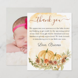 Invitation Baby Shower automnal rustique floral aquarelle Cit