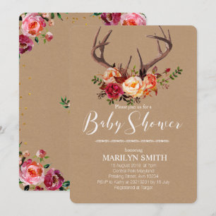 Invitation baby shower automne