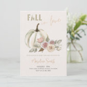 Invitation Baby shower-Automne de la chute dans l'amour Feuil (Debout devant)