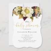 Invitation Baby shower Automne Fleurs d'automne (Devant)