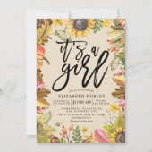 Invitation Baby shower Automne Maple Feuille Citrouille Sunfl (Devant)